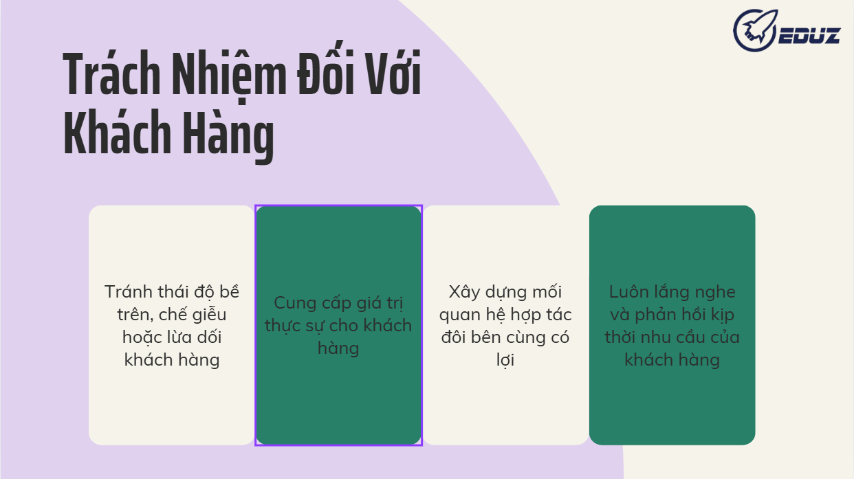 4. Trách nhiệm thái độ kiêu ngạo đối với khách hàng